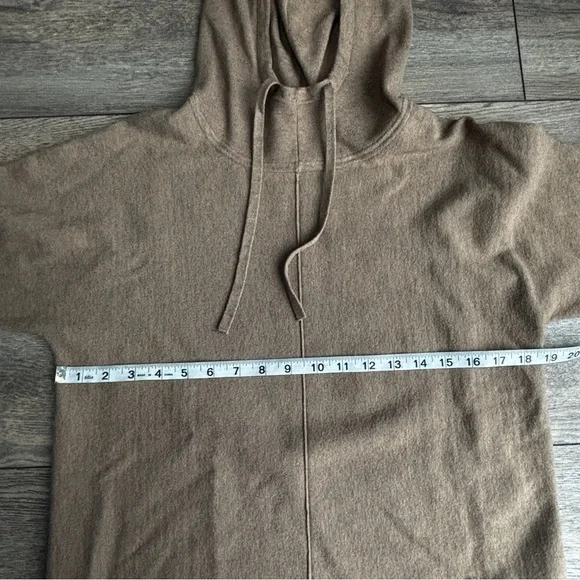Women’s Quince Eco-Knit Milano Stitch Pullover Hoodie Sweater Taupe Brown Sz M - Picture 4 of 10